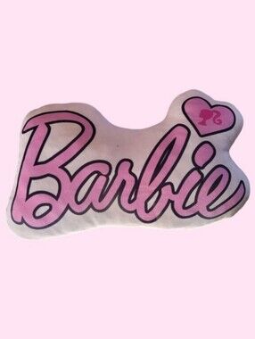 🆕 BIG Barbie Logo Pink Script Pillow